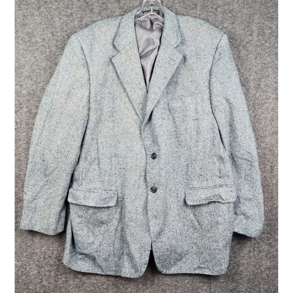 Jeffrey Banks Blazer Sport Coat Mens 46R Blue Textured 2-Button Professional
